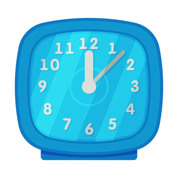 Orologio da tavolo blu di forma quadrata, illustrazione vettoriale dello strumento di misurazione del tempo in stile retrò — Vettoriale Stock