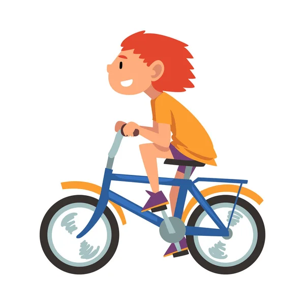 Мальчишник на велосипеде, Подросток-велосипедист, Летняя активная карикатура — стоковый вектор