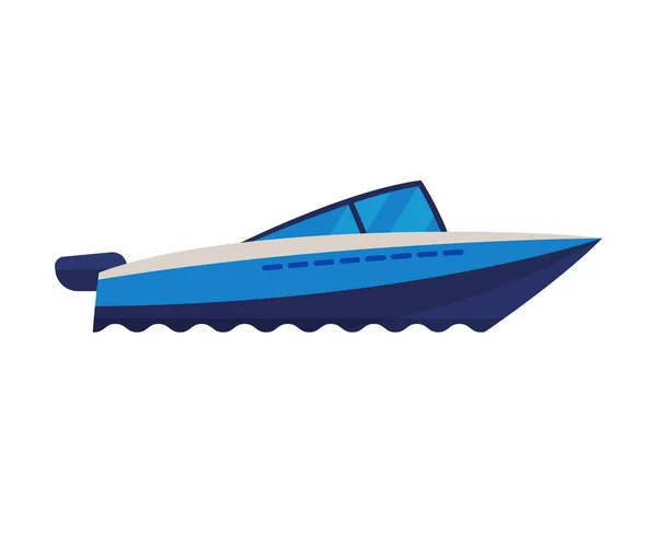 Modern Motor Båt, Sjötransport, Hav eller Ocean Transport Vektor Illustration — Stock vektor