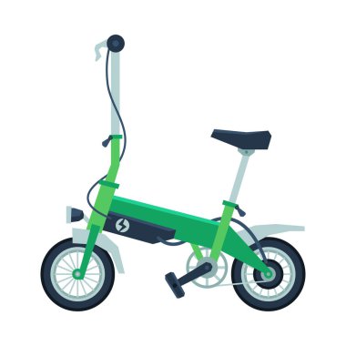 Electro Bike, Kişisel Çevre dostu Alternatif Şehir Elektrikli Taşıma Vektörü İllüstrasyonu