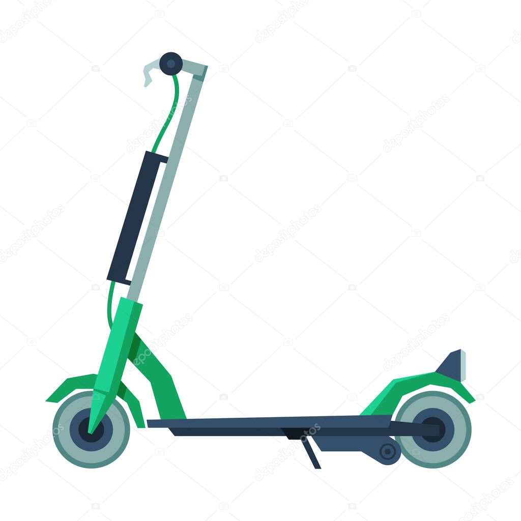 Modern Electric Scooter, Personal Eco Friendly Alternative City Transport Vector Illustration