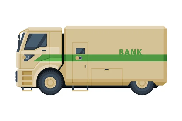 Armored Truck Vehicle, Banking, Currency and Valuables Transportation, Bank Security Finance Service Vector Illustration — Stock Vector