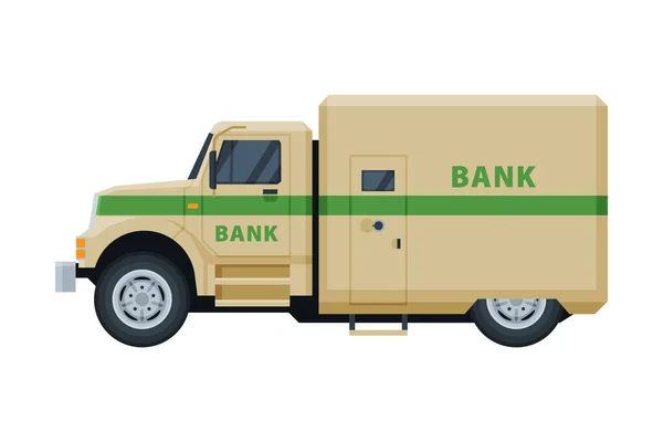 Camion blindé de caisse, banque, transport de devises et d'objets de valeur, illustration vectorielle de service de financement de la sécurité — Image vectorielle