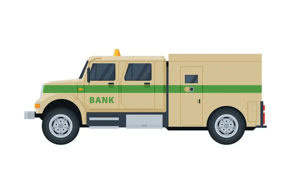 Armored Cash Vehicle, Banking, Currency and Valuables Transportation, Bank Security Finance Service Vector Illustration — Stock Vector