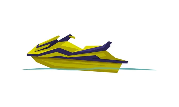 Jetski moderno, lancha rápida, transporte acuático motorizado, ilustración vectorial del elemento de diseño de vacaciones de verano — Archivo Imágenes Vectoriales