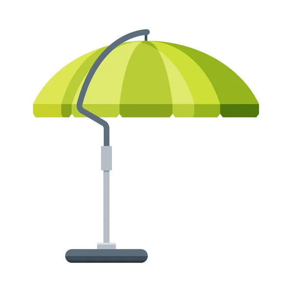 Green Sunshade Umbrella, Modern Garden Furniture Design, Outdoor Equipment Flat Vector Illustration - Stok Vektor