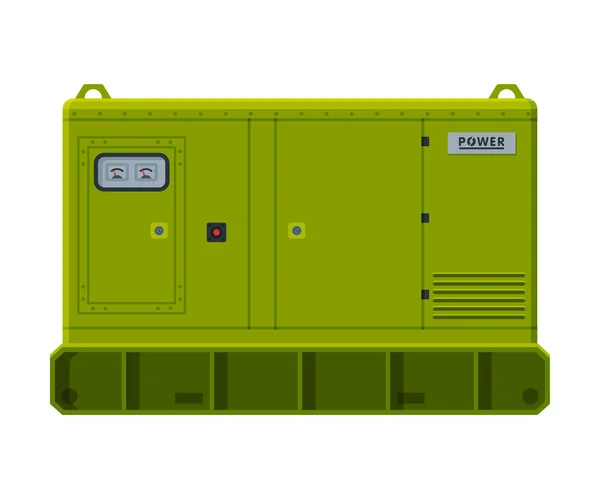 Industriële energie Onroerende Generator, Diesel Elektromotor Apparatuur Vector Illustratie — Stockvector