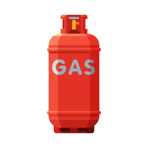 Red Propane Gas Cylinder, Camping Gas Bottle Vector Illustration — 스톡 벡터