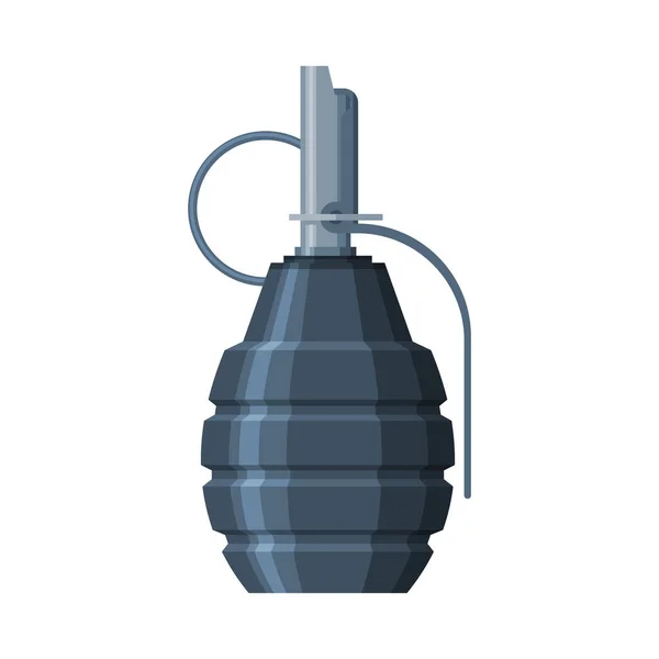 Grenade à main en forme de citron de combat, Illustration vectorielle plate d'arme militaire vintage — Image vectorielle
