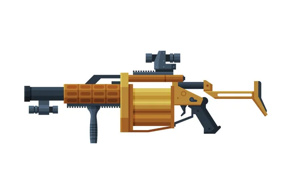 Raketomet odpalovač, vojenská armáda zbraňový objekt plochý styl vektorové ilustrace — Stockový vektor