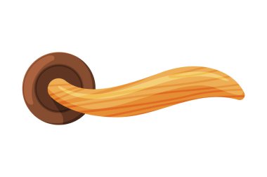 Altın Kapı Kolu, Ev İçi Element Düz Stil Vektör İllüstrasyonu