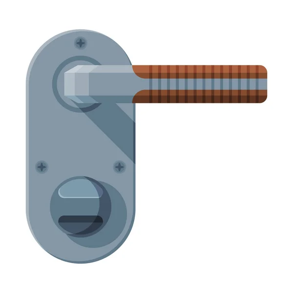Maniglia e serratura della porta del metallo, illustrazione piana del vettore di stile dell'elemento interno della casa o dell'appartamento — Vettoriale Stock