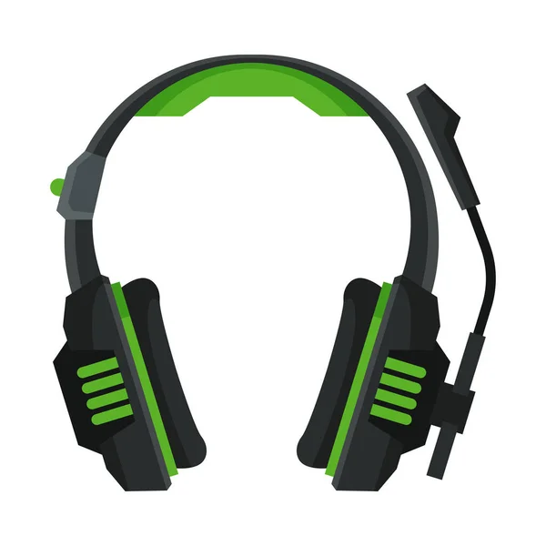 Auriculares inalámbricos con micrófono, auriculares, accesorios para escuchar música o juegos Vector Ilustración — Vector de stock