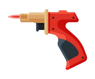 Ateşli Pistol Şekli Sigara Çakmağı, Yanıcı Sigara İçilebilir Cihaz Vektör İllüstrasyonu