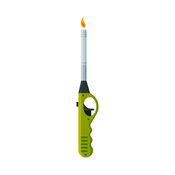 Stove Kitchen Lighter with Fire, Flammable Equipment Vector Illustration — Stock Vector