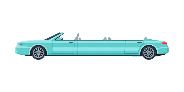 Voiture de limousine rétro, Véhicule de limousine luxueux haut de gamme élégant, Illustration vectorielle plate vue de côté — Image vectorielle