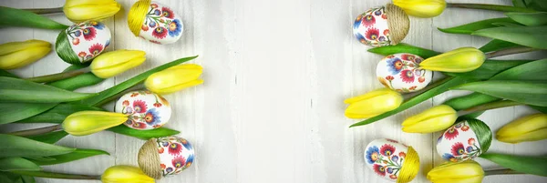 Paskalya dekorasyon panoramik manzaralı. Dekupaj tasarım