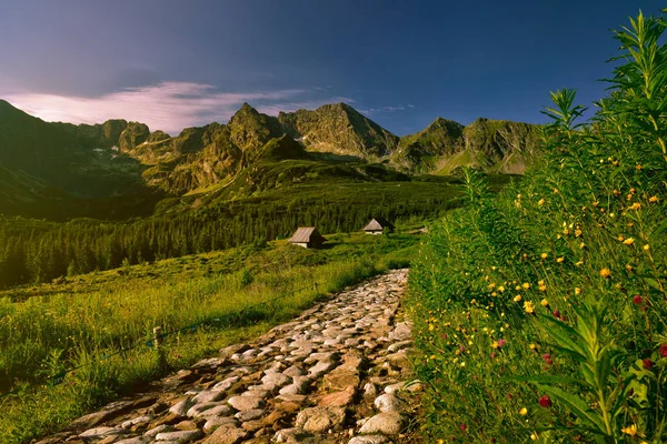 Amanecer en el valle de Gasienicowa. Montaña Tatra — Foto de Stock