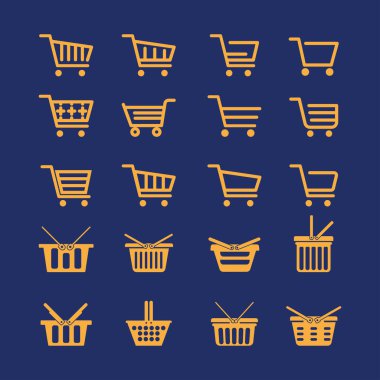 Vektör alışveriş sepeti Icons set