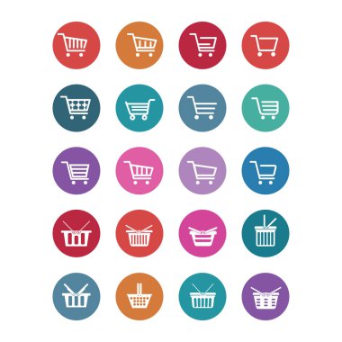 Vektör alışveriş sepeti Icons set