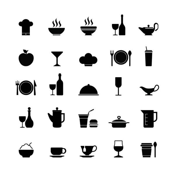 Restaurant Keuken pictogrammen — Stockvector