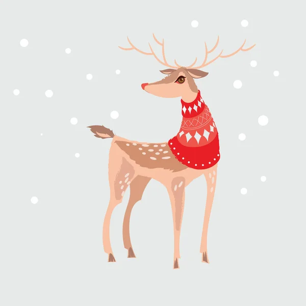 Cerf magique de Noël et forêt — Image vectorielle