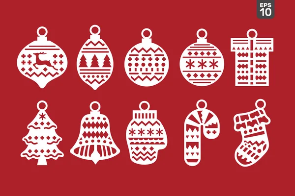 Рождественская Лампочка Обрезка Филе Стикера Украшения — стоковый вектор