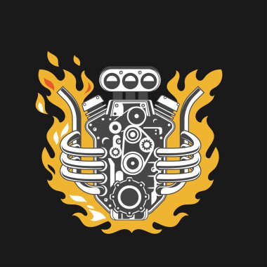 Görüntü: Egzoz borusunda yangın olan Turbo Motor