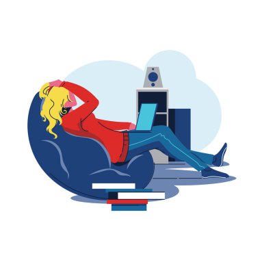 Kadın programcı ya da kadın program geliştirme konsepti çizimi