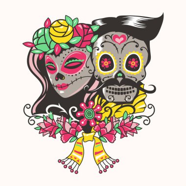 Ölü Mariachi Günü ve Catrina İskelet Dekorasyon, Davetiye, Poster ve El ilanı