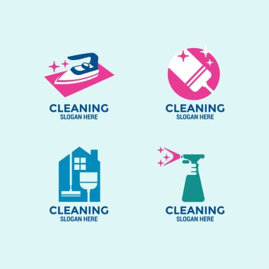 Temizleme servisi logo vektör şablonu