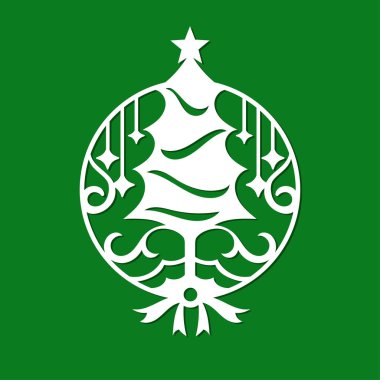 Christmas tree template for Laser and plotter cutting. Christmas party invitations and decoration. Suitable for laser cutting, plotter cutting or printing