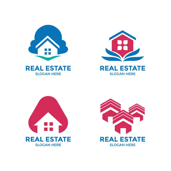 Real Estate Logo Set Business Industrial — Stock Vector
