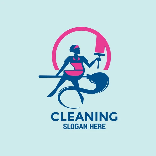 Cleaning Service Logo Icon Vector Template — Stock Vector