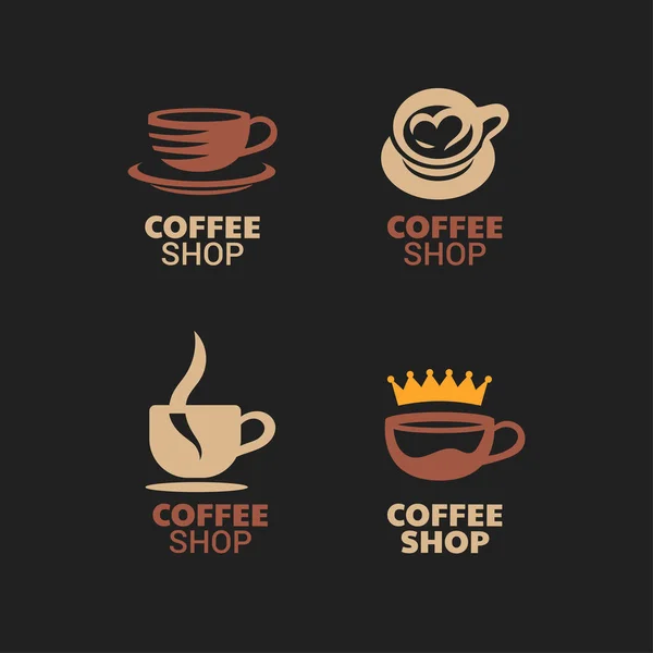 Кофе Вектор Дизайн Логотипа Шаблон Подходит Этикетки Эмблемы Значка Кулинарного — стоковый вектор