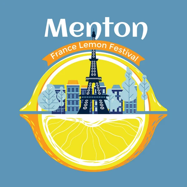 Zitronenfest Oder Fete Citron Menton Der Côte Azur — Stockvektor