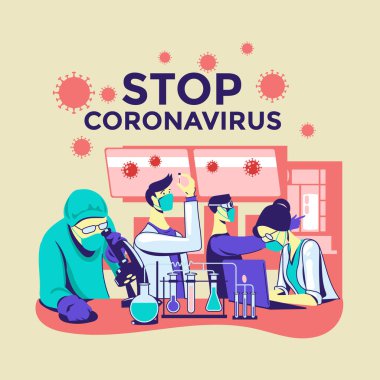 Bilim insanları Coronavirus Covid-19 üzerinde araştırma yapıyor. Coronavirüs salgınını durdurmak için aşı yapıyorlar.