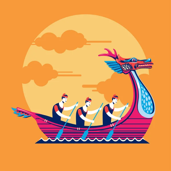 Chinês Dragon Boat Festival Vetor Ilustração —  Vetores de Stock