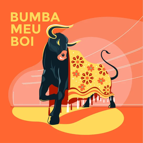 Ilustración Vectorial Una Celebración Tradicional Brasileña Bumba Meu Boi Traduce — Vector de stock