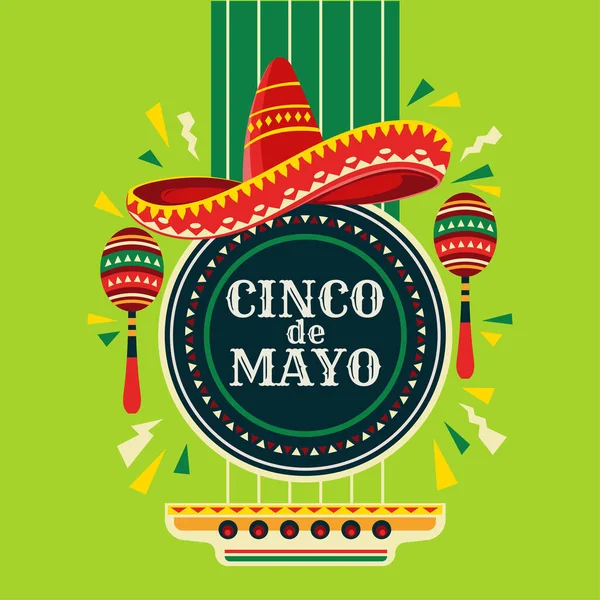 Дизайн Векторной Эмблемы Cinco Mayo Почерком Поздравительной Открытки Плаката — стоковый вектор