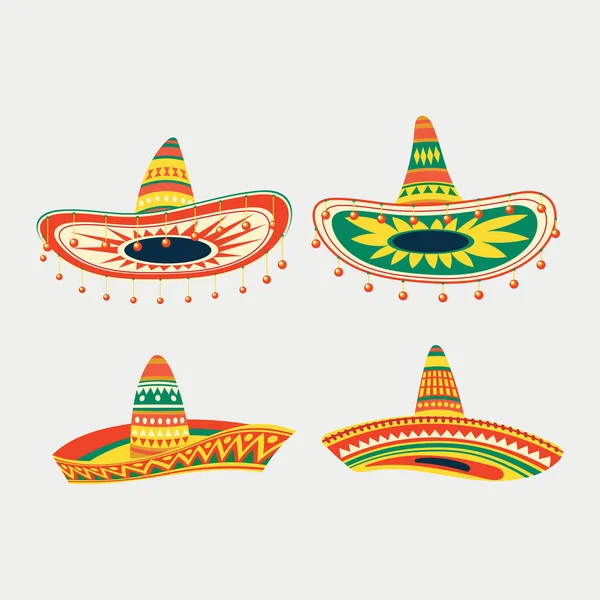 Chapeau Cinco Mayo Chapeau Sombrero Mexicain Illustration Vectorielle — Image vectorielle