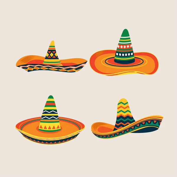 Шляпа Синко Майо Векторная Иллюстрация Мексиканского Сомбреро — стоковый вектор