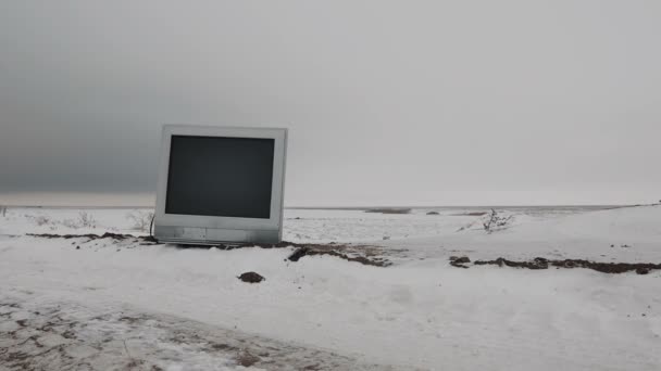 Winter landscape with TV — Stock Video