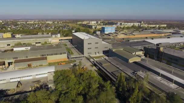 Aerial view to industrial zone with ceramics factory in Russia — Stock Video