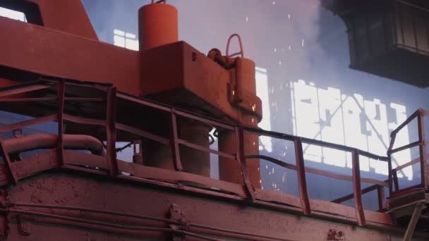 Industrial Factory Equipment Inside of old factory. Structure interior of industry factory — Stock Video