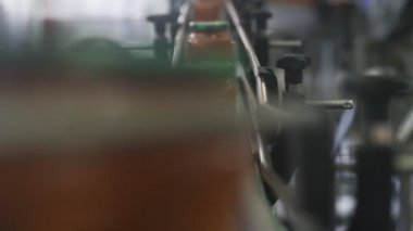 Sebzelerin İşlenmesi İçin Otomatik Hat. Kırmızı biber saklıyorum. Biber konservesi. Kırmızı biberli cam kavanozlar.