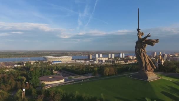 Vue aérienne de la statue des Appels de la Patrie, Volgograd