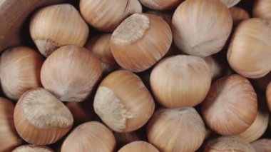 Tahta kasede fındık yakın çekim