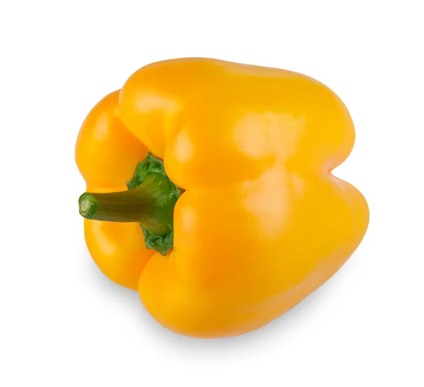 Μία ώριμα φρέσκα κίτρινη πιπεριά που απομονώνονται σε λευκό φόντο — Φωτογραφία Αρχείου