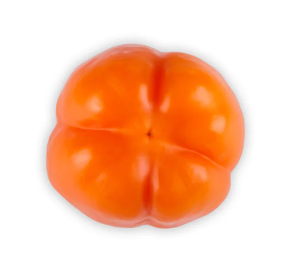 Een rijpe verse oranje peper geïsoleerd op witte achtergrond — Stockfoto